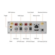 Arylic S50 Pro+ Wireless Streaming Preamplifier, Bluetooth 5.0 aptX HD, WiFi, AirPlay & Spotify Connect, Multi-Room, Subwoofer Output