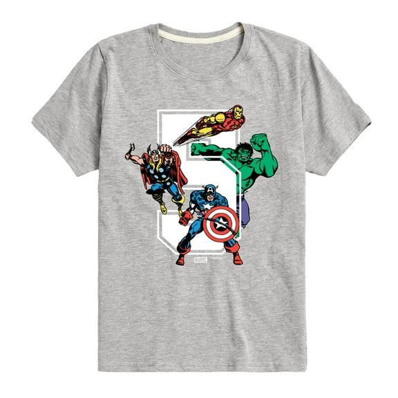 Marvel The Avengers - Birthday 5 - Toddler And Youth Short Sleeve Graphic T-Shirt