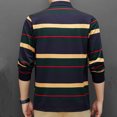 thumbnail image 6 of Fnnxeal Mens Polo Shirts Button Striped Collared Long Sleeve Casual Fall Winter Green Polo Shirts for Men Size XL, 6 of 9