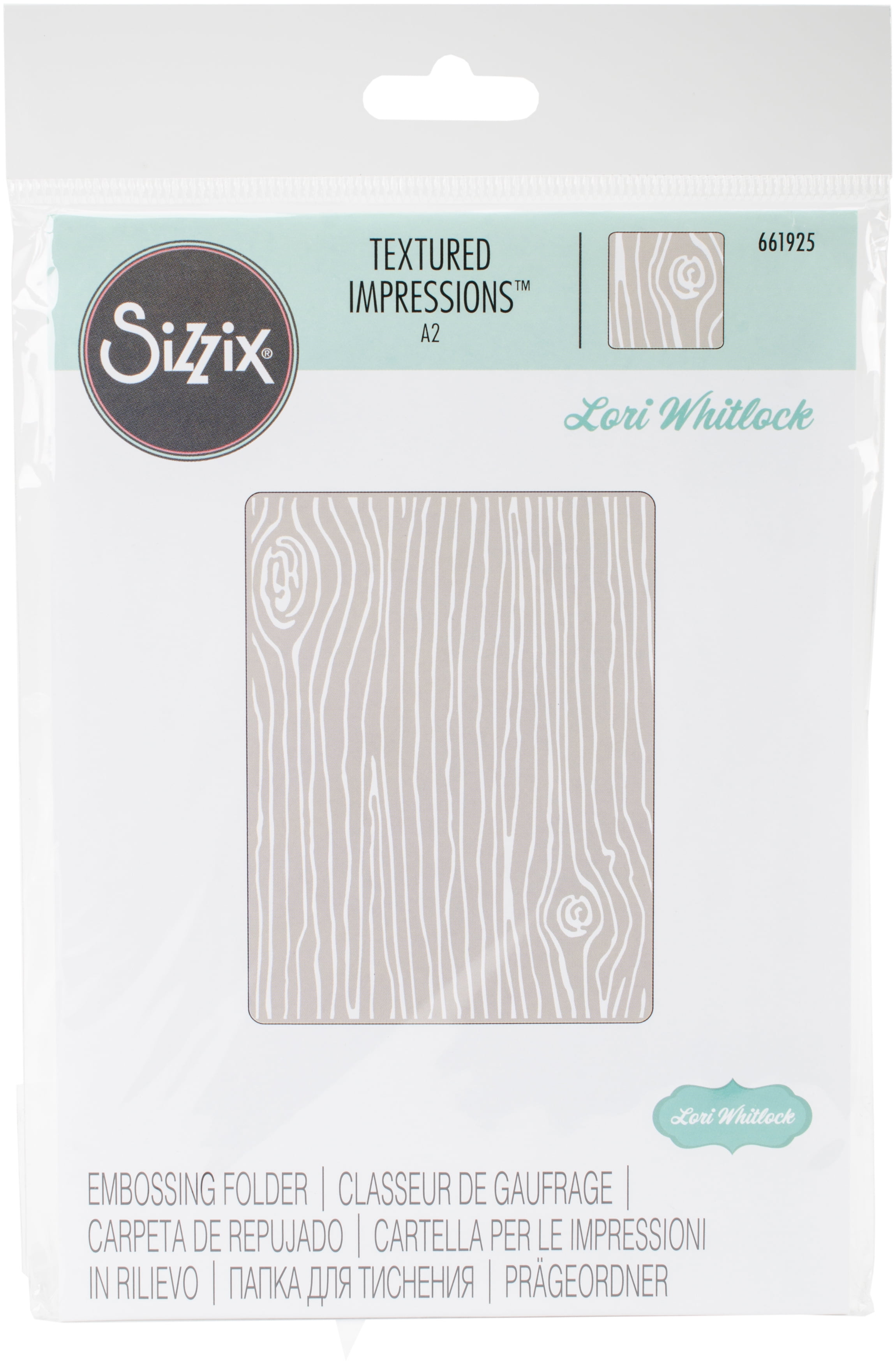 Sizzix Textured Impressions Embossing Folder-Lori Whitlock-Woodgrain #4
