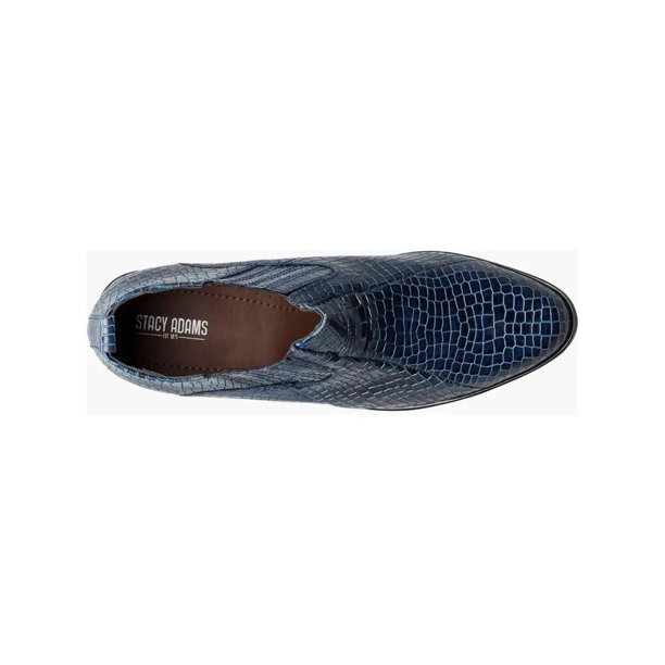 Stacy Adams Sandoval Cuban Heel Boot Croco print Navy 25666  display picture 1