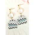 thumbnail image 5 of Multicolor Clear Diamond Chevron Pattern Drop Earrings, 5 of 5