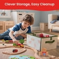 thumbnail image 2 of Juego de trenes de madera Tiny Land, 110 piezas, con caja de almacenamiento plegable, 2 of 7