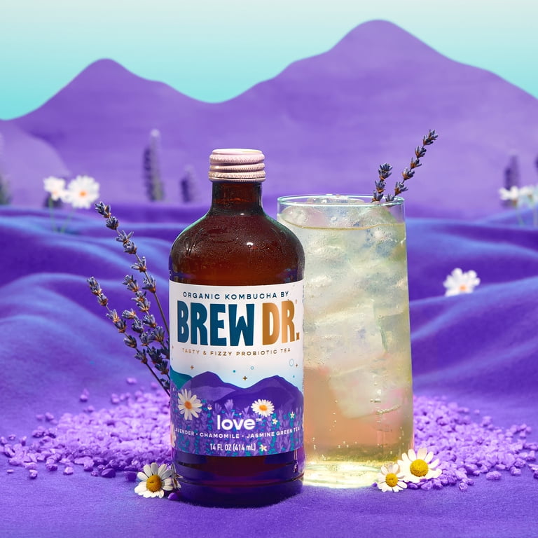 Brew Dr. Single Bottle Love Kombucha, Jasmine & Lavender, 14 fl oz