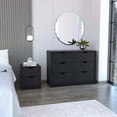 thumbnail image 2 of We Have Furniture Bennett 2 Piece Bedroom Set, Nightstand + Dresser, Black Wengue Finish, 2 of 6
