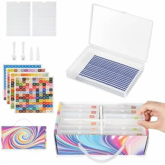12pcs Diamond Painting Accessories Diamond Art Trays with Lids, Tiny Anti Static Diamond Art Storage Container Trays, Stackable Craft and Bead Storage Organizer & Line-Up, Box Package$$Art & Craft