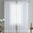 thumbnail image 5 of JCDY 4 Panels White Sheer Curtains 63-108 inches Length for Bedroom Study Room Kitchen Living Room Rod Pocket Top Window Drapes,Transparent Light Weight Soft Window Treatment Curtains, 5 of 13