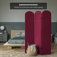 thumbnail image 2 of 6 ft. Classic Arch Velvet Room Divider Burgundy 3 Panel, 2 of 7
