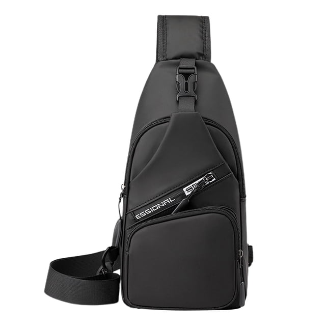 Mochila pequeña de viaje antisalpicaduras con carga USB y bolsa de pecho