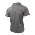 thumbnail image 3 of Dresfit Polo Shirts Men Collared Button Down Golf T Shirts Short Sleeve Chest Pockets Cotton Tennis Tees Patchwork Loose Tops Gray M, 3 of 7