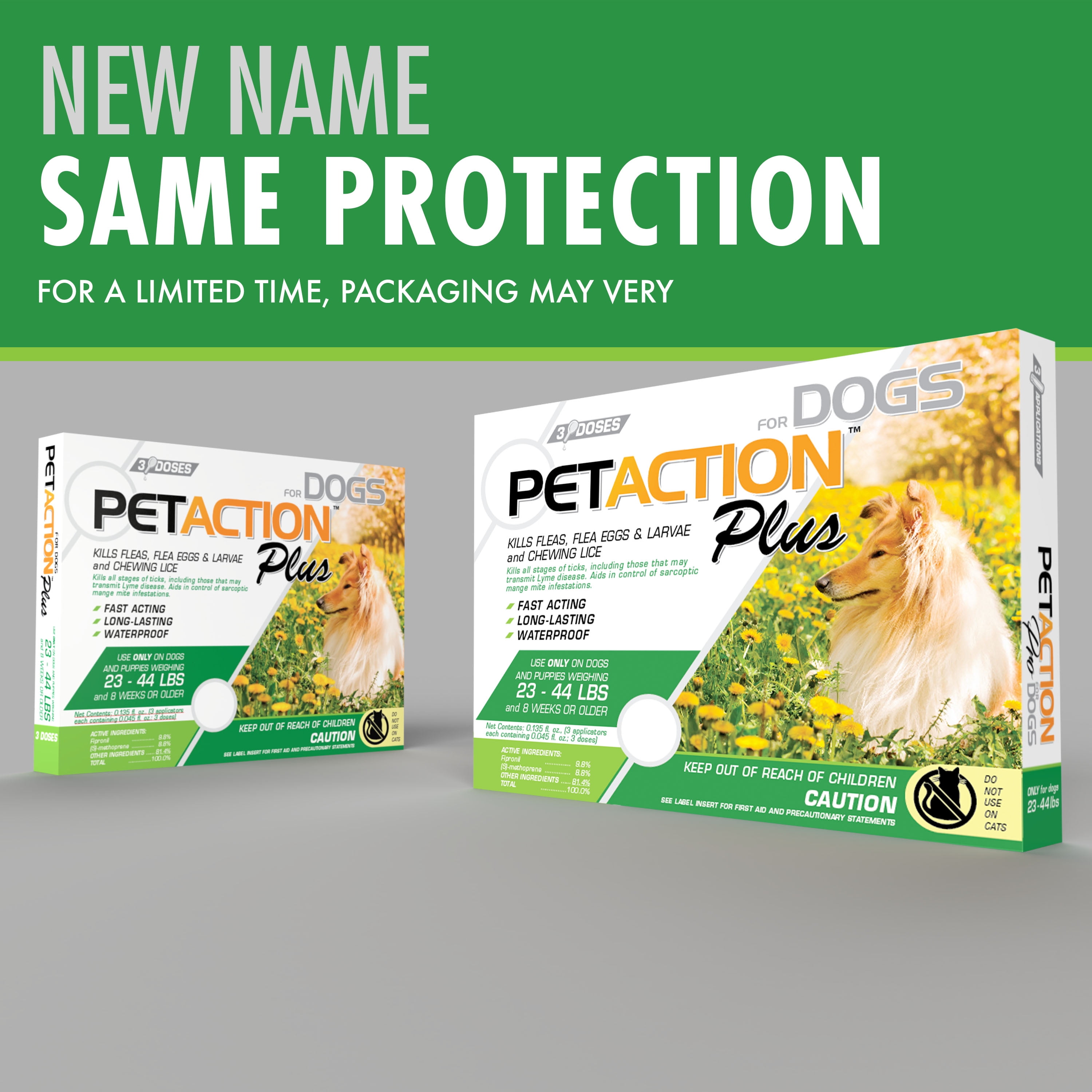 PETACTION PRO Flea & Tick Topical Treatment for Dogs 23-44 lbs, 6 Count