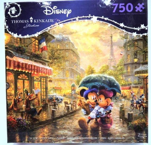 NEW Thomas Kinkade Disney Jigsaw Puzzle Mickey and Minnie in Paris 750 Piece 