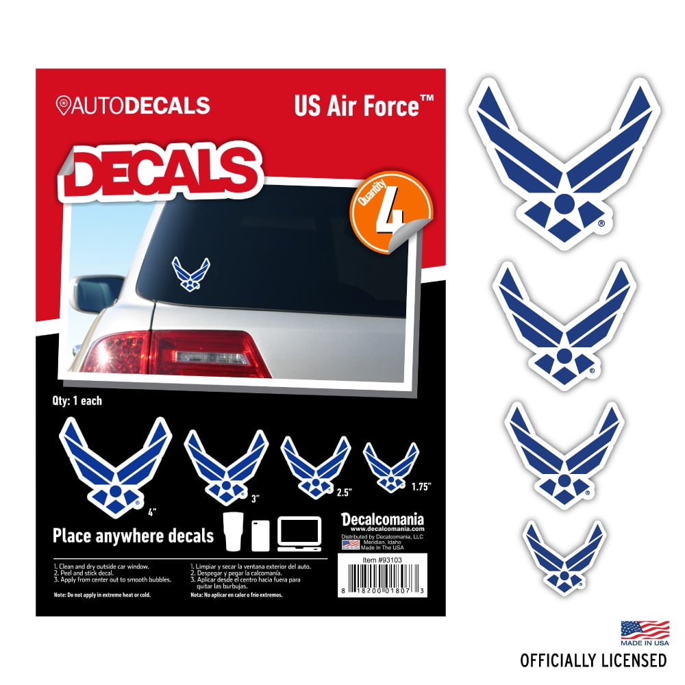 Officially Licensed U.S. AIR Force Decals - 4 Piece US Military ...