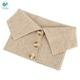 thumbnail image 2 of Deago Knitted Fake Collar for Women High Turtleneck Detachable Collar Lapel Wrap Button Choker Collar (Beige), 2 of 9