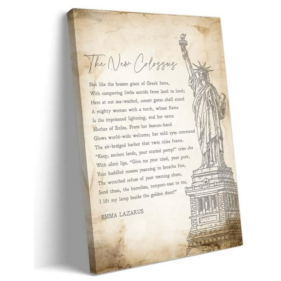 Poem Wall Art Prints Statue of Liberty Poster Canvas Pictures Printed Canvas Decorative Room Contemporary Painting Decoration