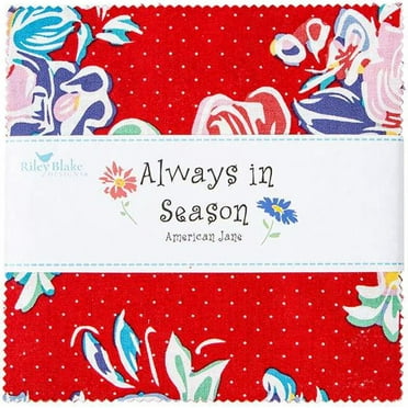 Always In Season Riley Blake Stacker by American Jane; 42 - 5" Precut Fabric Quilt Squares