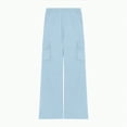 thumbnail image 5 of Ccpelsie Boy's Wide Leg Sweatpants Boy Fleece Open Bottom Straight Trousers Baggy Lounge Running Athletic Joggers Pants with Pockets(A01-Blue,14-15 Years), 5 of 6