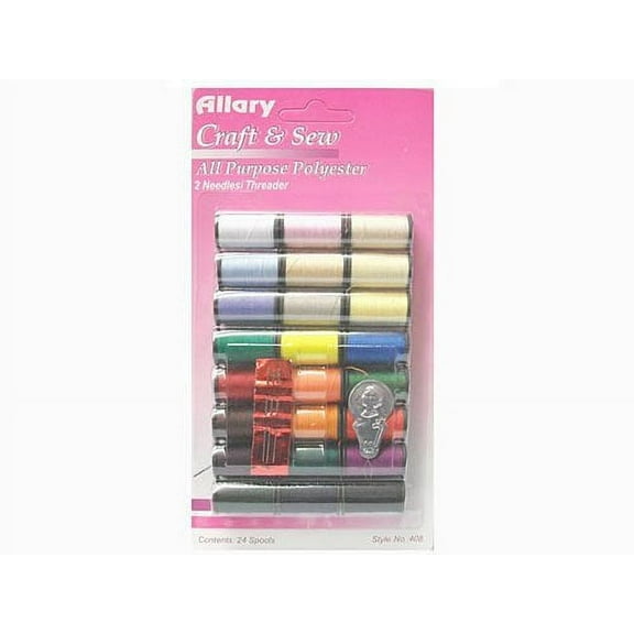Allary All Purpose Thread 10yds 24/Pkg-Assorted Colors