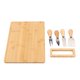 thumbnail image 2 of Tabla de quesos Tabla de embutidos de bambú Rectangular 3 áreas separadas Fácil de limpiar Tabla de cocina sin olor con cuchillos, 2 of 15