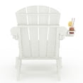 thumbnail image 3 of Garvee Ensemble de 2 Chaises Adirondack Pliantes en HDPE avec Table d'Appoint, Porte-Gobelet, Capacité de 380 Lb, Blanc, 3 of 8