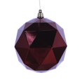 thumbnail image 1 of 8 in. Burgundy Shiny Geometric Christmas Ornament Ball, 1 of 1