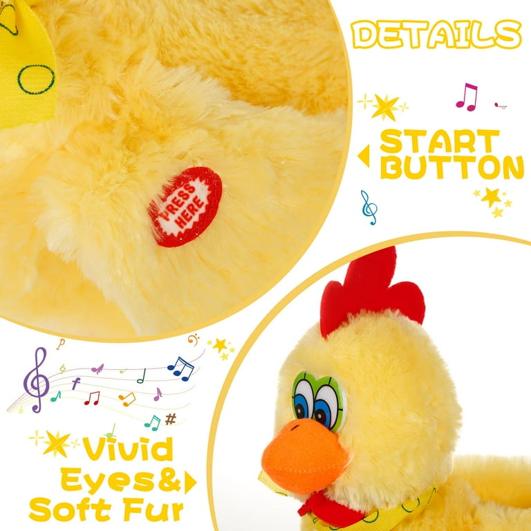 Squawking Chick Stuffed Animal,Electronic Interactive Plush