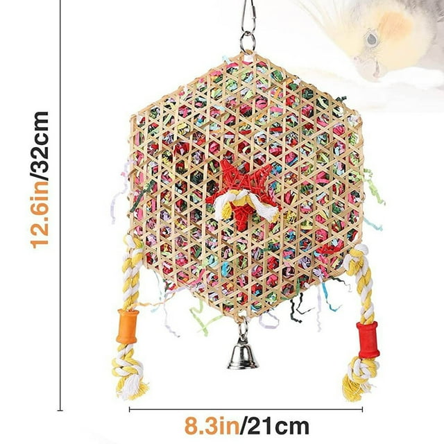 Ltdhehe Budgie Toys Hanging Bird Toys Chewing & Shredding Bird Foraging Toy For Small Medium Birds