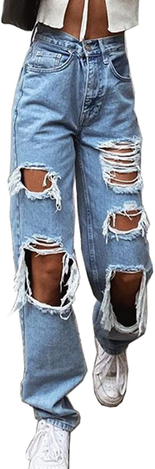 QILINXUAN Women High Waisted Baggy 