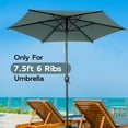 thumbnail image 4 of Abba Patio 7.5ft Lyon Outdoor Patio Umbrella Cover Replacement w/ 6 Sturdy Ribs, Grey, 4 of 6