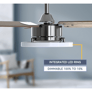 Prominence Home 52 Orbis Gun Metal Remote Control Ceiling Fan, 3 Blades, LED Ring