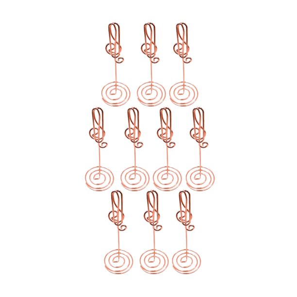 10 soportes de metal para notas y fotos, color oro rosa, creativos, para el hogar y la oficina (estilo aleatorio)
