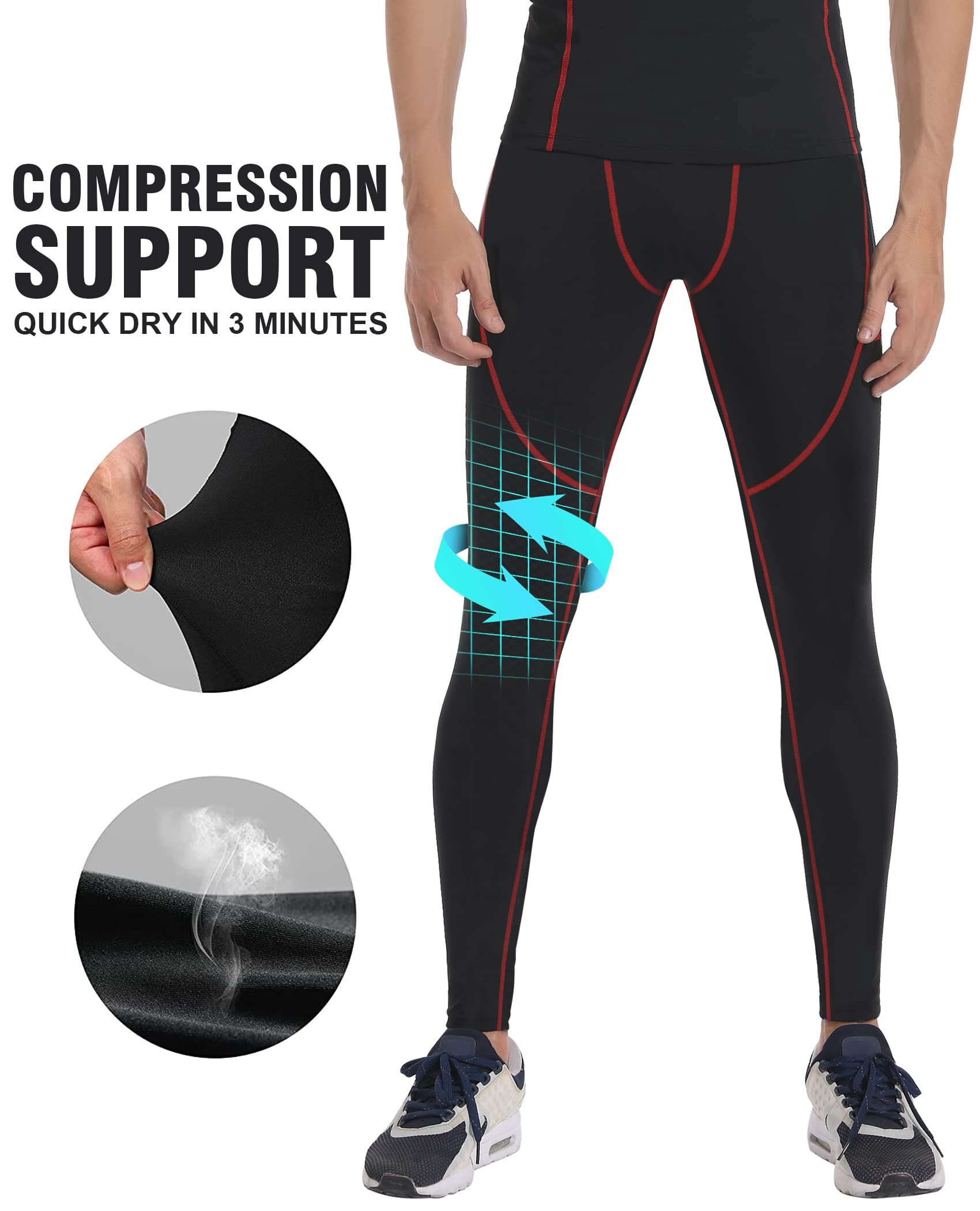 Milin Naco Dry Fit Men's Compression Pants Sports Running Tight Pants ...