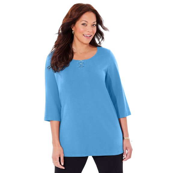 Catherines Women's Plus Size Suprema Studio Double-Ring Tee