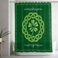 thumbnail image 5 of St. Patrick's Day Long Shower Curtain Set, Waterproof Shower Curtains for Bathroom, Farmhouse Lucky Leaves Stripes Border Washable Fabric Bath Curtain for Bathtub Decoration with Hooks 72x84 Inches, 5 of 9