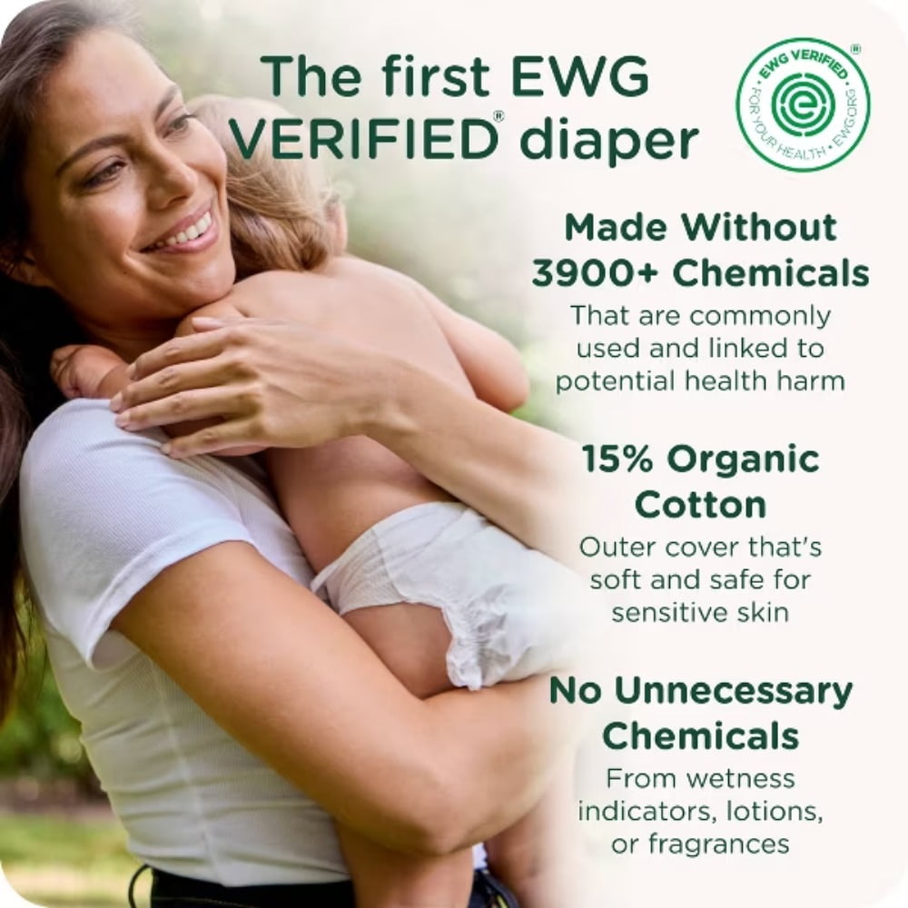 Certified Safe Organic Cotton Enhanced Diapers - Size 1 - 66ct