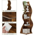 thumbnail image 6 of Tribesigns Corner Shelf, Modern 5-Tier Corner Bookshelf, Stylish Corner Bookcase Plant Stand (Rustic Brown), 6 of 7