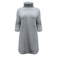 thumbnail image 4 of Yoodem Sweaters for Women Christmas Sweater Ladies Solid Color Fashion Autumn Winter Turtleneck Sweater Casual Knitwear Cropped Sweaters for Women Gray L, 4 of 5