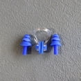 thumbnail image 1 of Juego de 1 paquete de tapones para los oídos con clip nasal de silicona en caja, reutilizables, tapones para los oídos y clip nasal impermeables para niños y adultos para nadar, duchas, 1 of 5