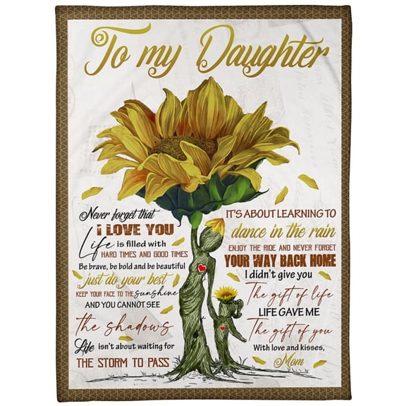 To My Daughter Never Forget That I Love You Fleece Blanket Daughter Birthday Family Home Decor, 30x40in Fleece Blanket