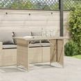 thumbnail image 6 of vidaXL Patio Table with Glass Top Beige 43.3"x26.8"x27.6" Poly Rattan, 6 of 9