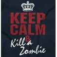 thumbnail image 2 of Funny Keep Calm Kill A Zombie Meme Plus Size Crewneck Graphic Tee Shirt Brisco Brands 3X, 2 of 4