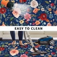 thumbnail image 4 of Navy Blue Flowers Outdoor Rug 4x6 Ft, Non Slip Washable Area Rug, Spring Vintage Floral Leaves Farmhouse Patio Rugs Carpet Runner, Large Floor Mat for Indoor/Outdoor Deck Porch Camping, 4 of 8