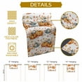 thumbnail image 5 of ERUNPONLY Orange Blue Pumpkin Table Runner - 48 Inch Long Thanksgiving Leaves Botanical Autumn Cotton and Linen Blended Dress Scarves Farmhouse Table Runner for Kitchen Dining, Coffee Table, 13"x48", 5 of 8