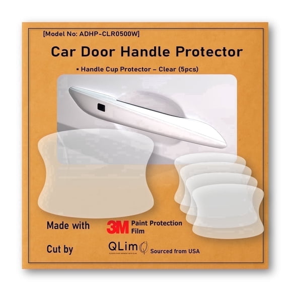 3M-5pcs Car Door Handle Cup Protector, 3M PPF, Clear(Transparent), Anti Scratch, Universal Fit (Clear/5pcs)