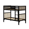 thumbnail image 3 of Max & Lily Bunk Bed, Scandinavian Solid Wood Twin over Twin Bunk Beds for Kids, Black/Blonde, 3 of 10