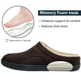 thumbnail image 2 of Needbo Men's Memory Foam Slippers Soft Plush Fleece Lining Slip On Indoor Outdoor Clog House Shoes, Coffee, 8-8.5, 2 of 7