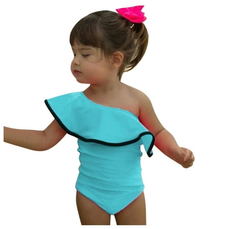 

Toddler Baby Girls Ruffle Solid Swimsuit Jumpsuit Swimwear Holiday Lovely Sweet Bathing Suit