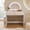 White, variant on WAWOKV 39" Minimalist Makeup Vanity Table with Semicircle Mirror, Wood Modern Dressing Table with Touch Screen Lighted Mirror & Storage Drawer & Curved Edges for Bedroom (Natural)