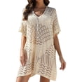 thumbnail image 1 of Traje de baño Prolriy para mujer, pareo de baño, pareo de crochet con dobladillo dividido, pareo de baño, pareo de playa, pareo de baño para mujer, beige A, 1 of 7