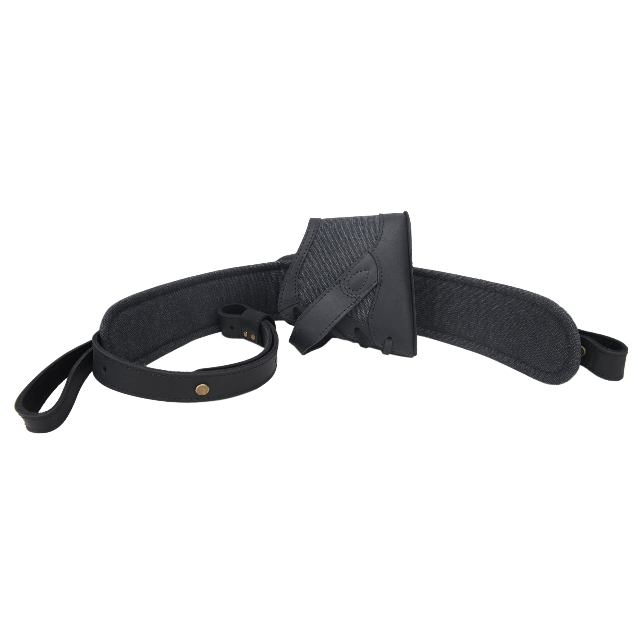 WAYNE'S DOG Vintage Canvas Leather Rifle Recoil Pad Buttstock with Gun Shoulder Sling Strap